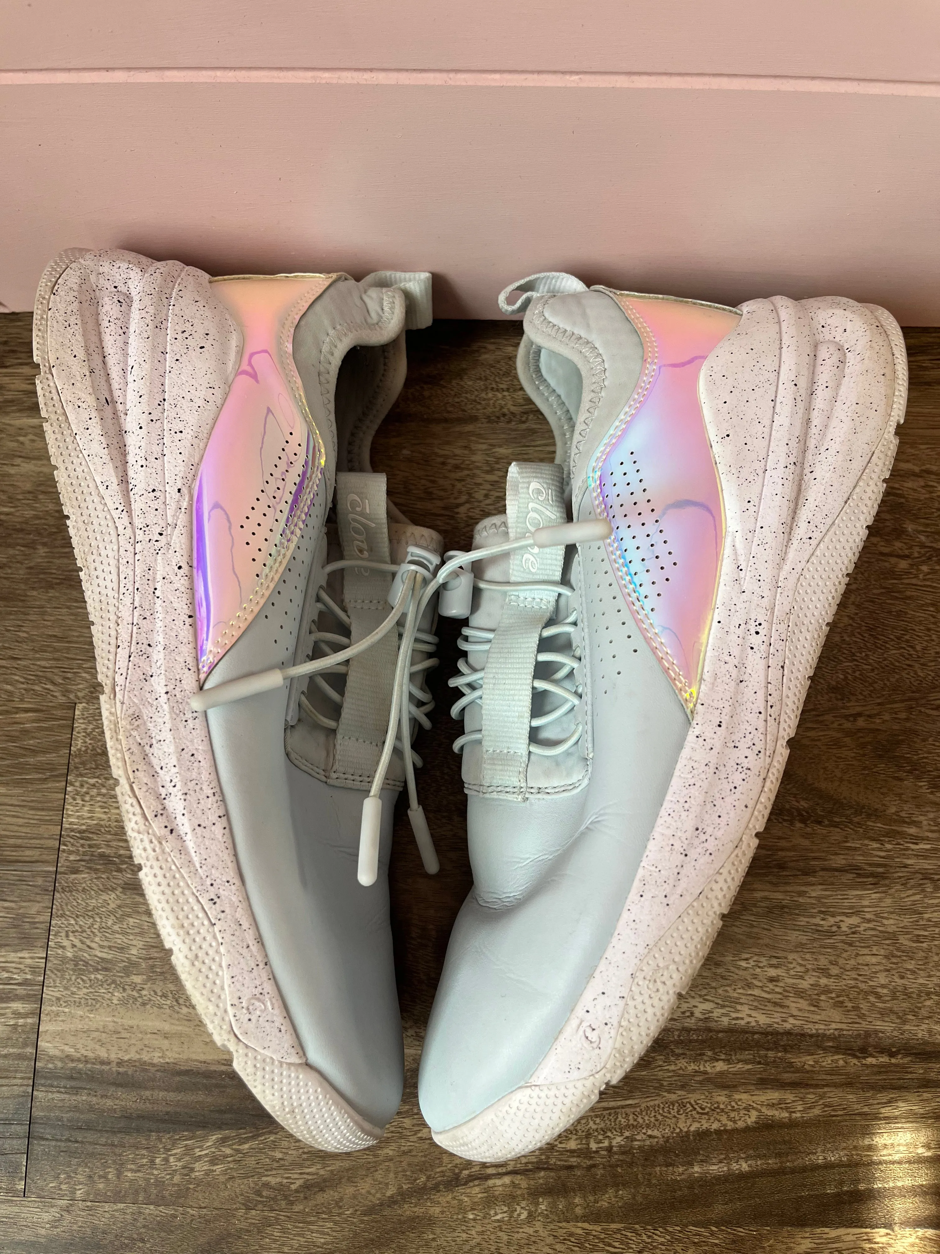 7.5 Clove Light Blue Holographic Limited Edition Nursing Tennis Shoe Sneaker
