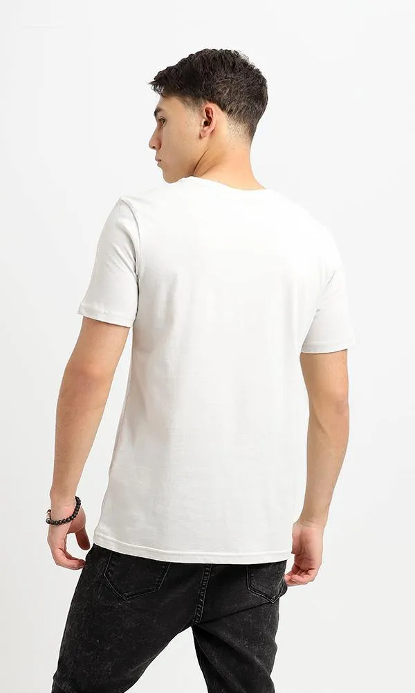 95519 Printed Panda Pale Grey Slip On Summer Tee
