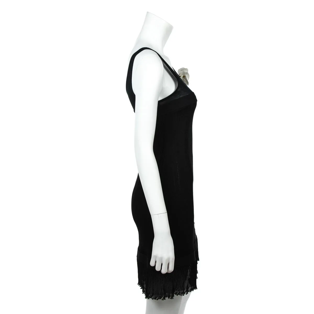 Chanel Black Camellia Sleeveless Dress Size S | FR 38