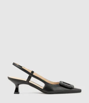 DEMETER60 Slingback with Ornament in Black
