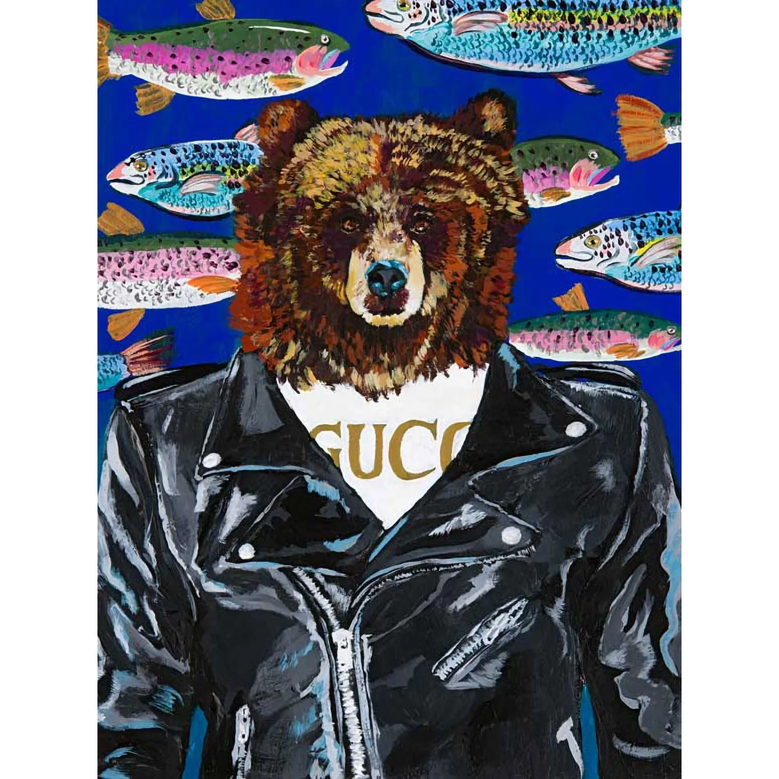 Furry Fashionistas - Chic Bear Canvas Wall Art