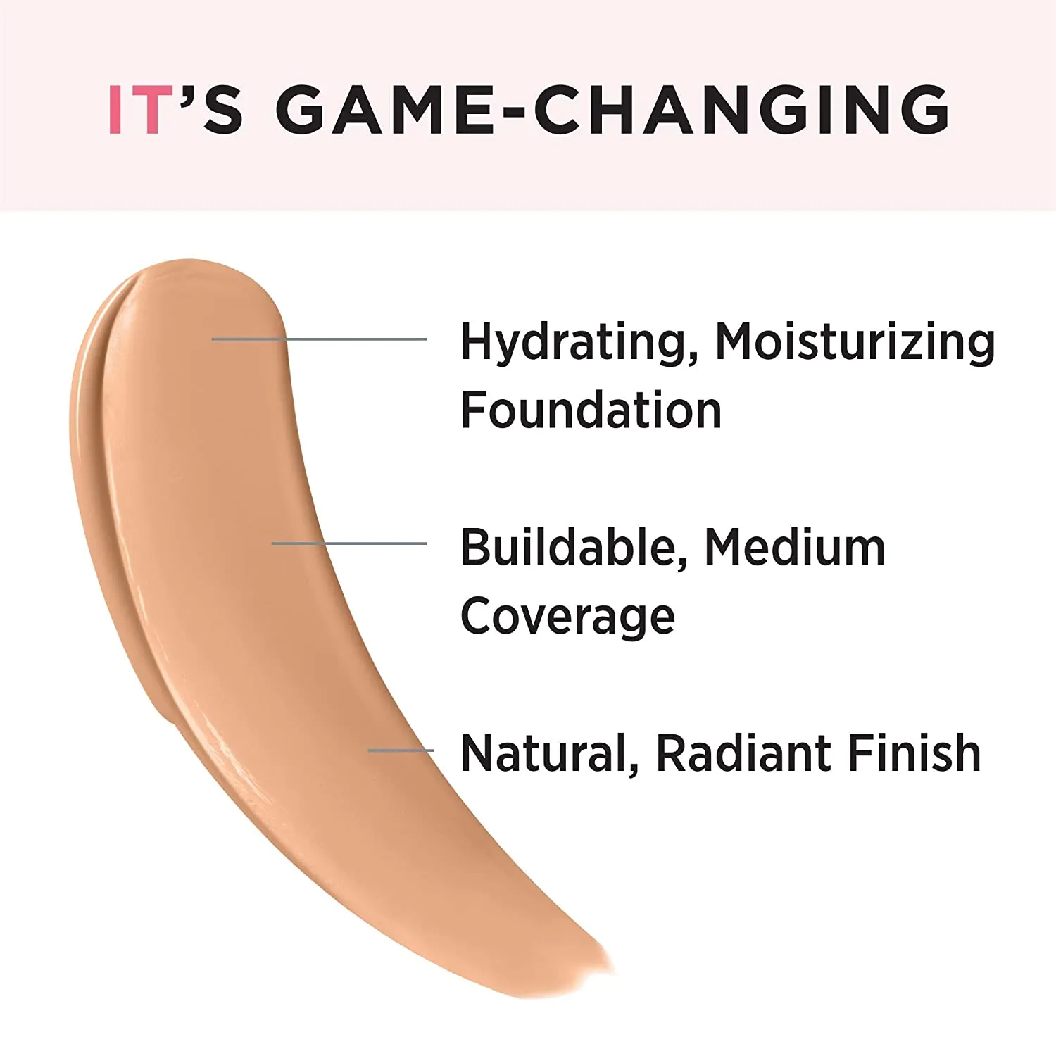 IT Cosmetics Your Skin But Better Foundation   Skincare, Medium Cool 34 - Hydrating Coverage - Minimizes Pores & Imperfections, Natural Radiant Finish - With Hyaluronic Acid - 1.0 fl oz