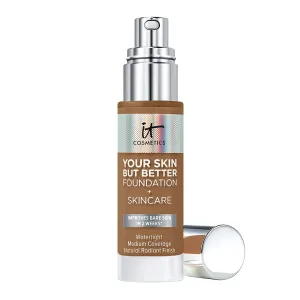 IT Cosmetics Your Skin But Better Foundation   Skincare, Rich Neutral 51.25 - Hydrating Coverage - Minimizes Pores & Imperfections, Natural Radiant Finish - With Hyaluronic Acid - 1.0 fl oz
