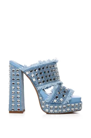 KOHANA-DENIM PLATFORM HEELED SANDAL