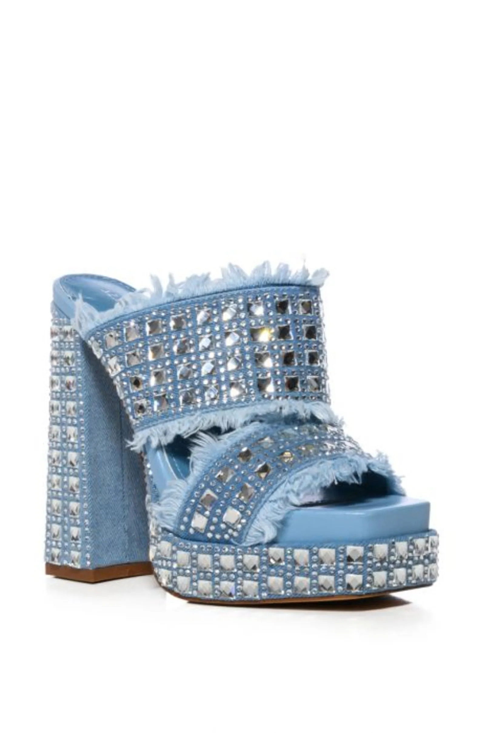 KOHANA-DENIM PLATFORM HEELED SANDAL
