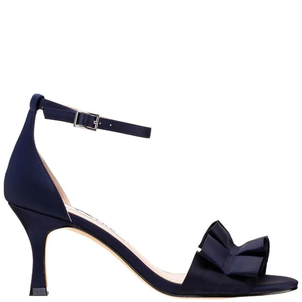 Lisa Heel in Navy Satin