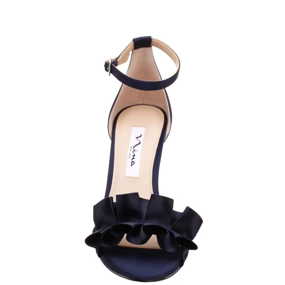 Lisa Heel in Navy Satin