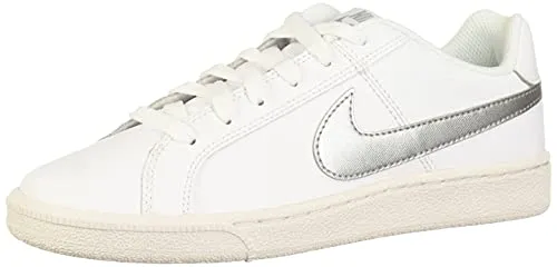Nike Women's WMNS Court Royale White/Metallic Silver Tennis Shoes-3 UK (36 EU) (5.5 US) (749867-100)