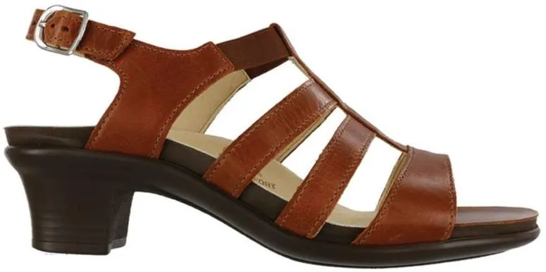 SAS Women's Allegro Strappy Sandals with Heel Chestnut