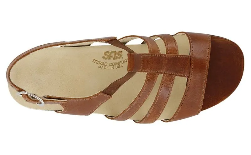 SAS Women's Allegro Strappy Sandals with Heel Chestnut