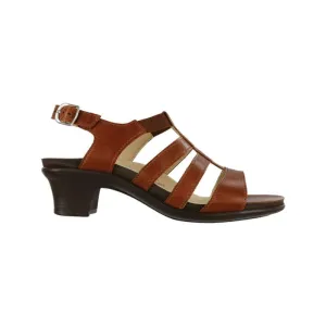 SAS Women's Allegro Strappy Sandals with Heel Chestnut