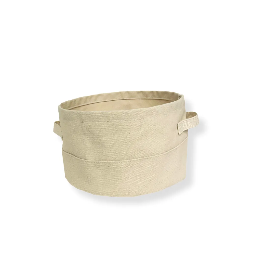 Small Round Canvas Storage Bin