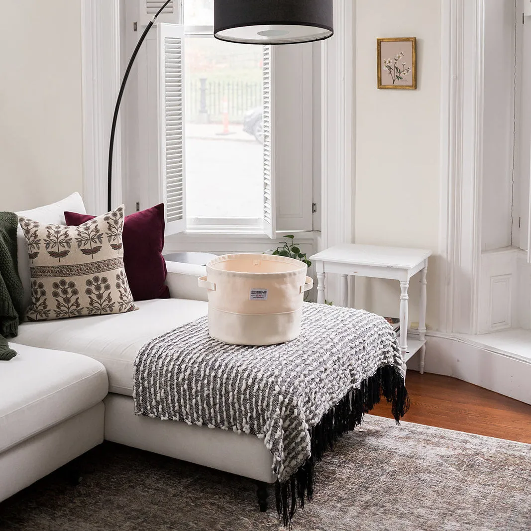 Small Round Canvas Storage Bin