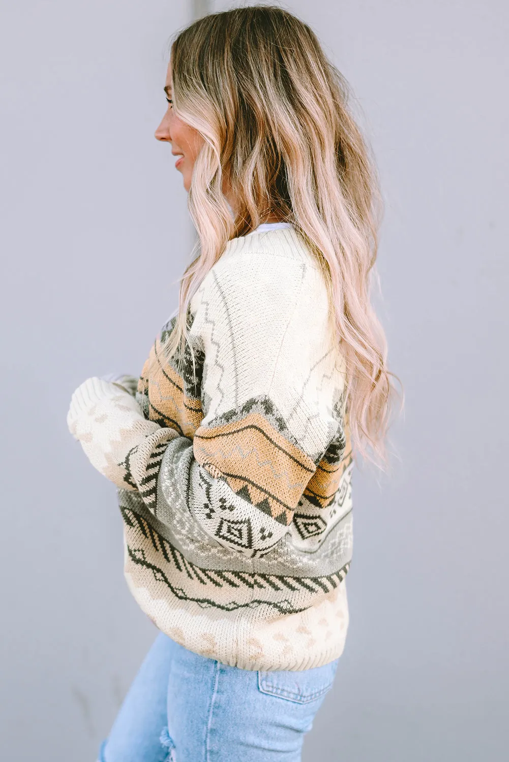 Stylish Era Geometric Knitted Sweater