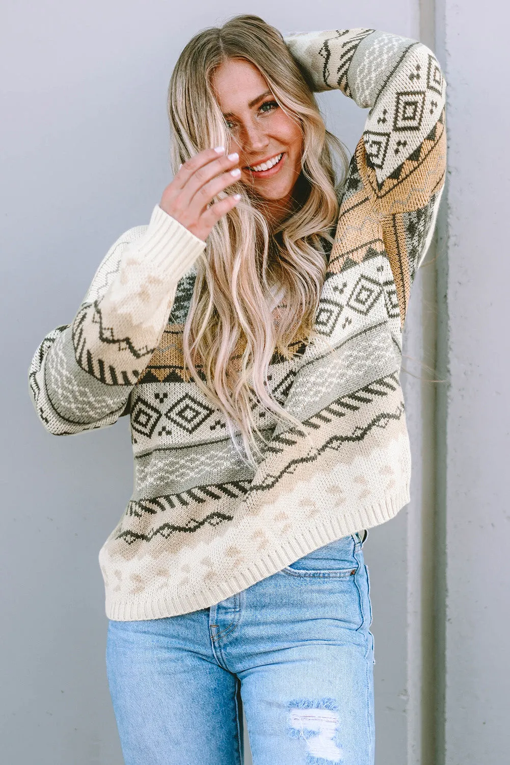 Stylish Era Geometric Knitted Sweater