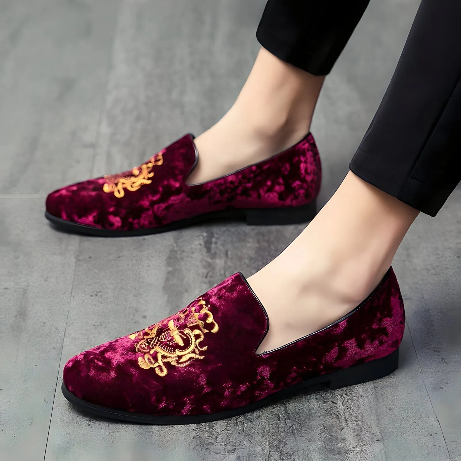 The Ferdinand Embroidered Suede Penny Loafers - Multiple Colors