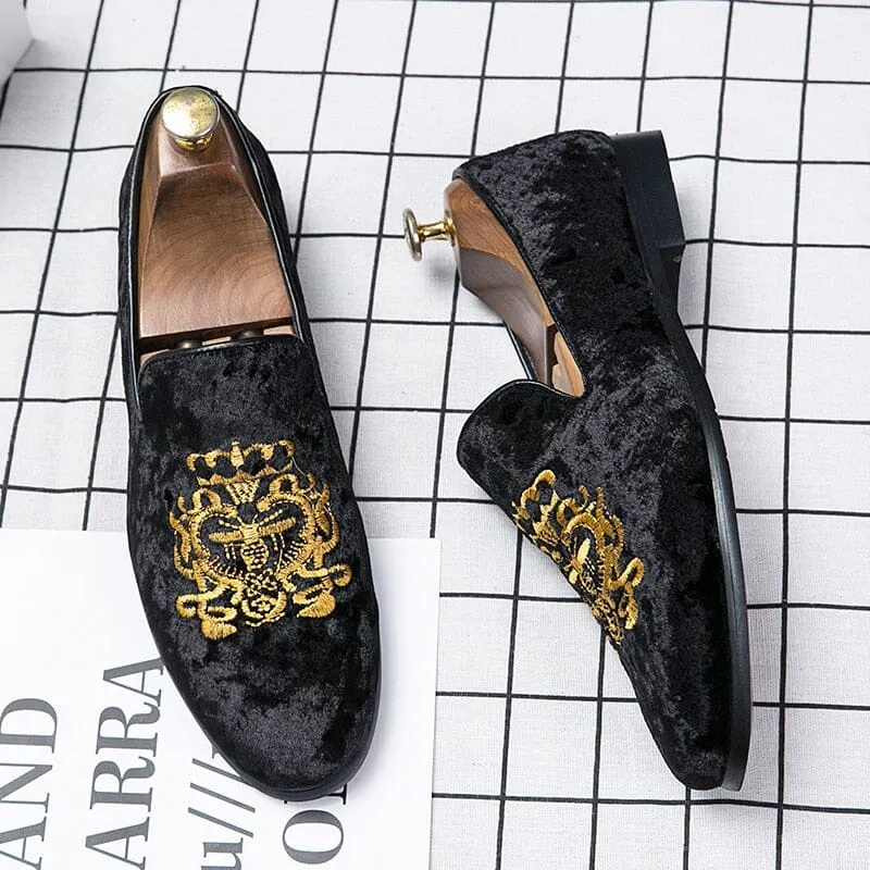 The Ferdinand Embroidered Suede Penny Loafers - Multiple Colors