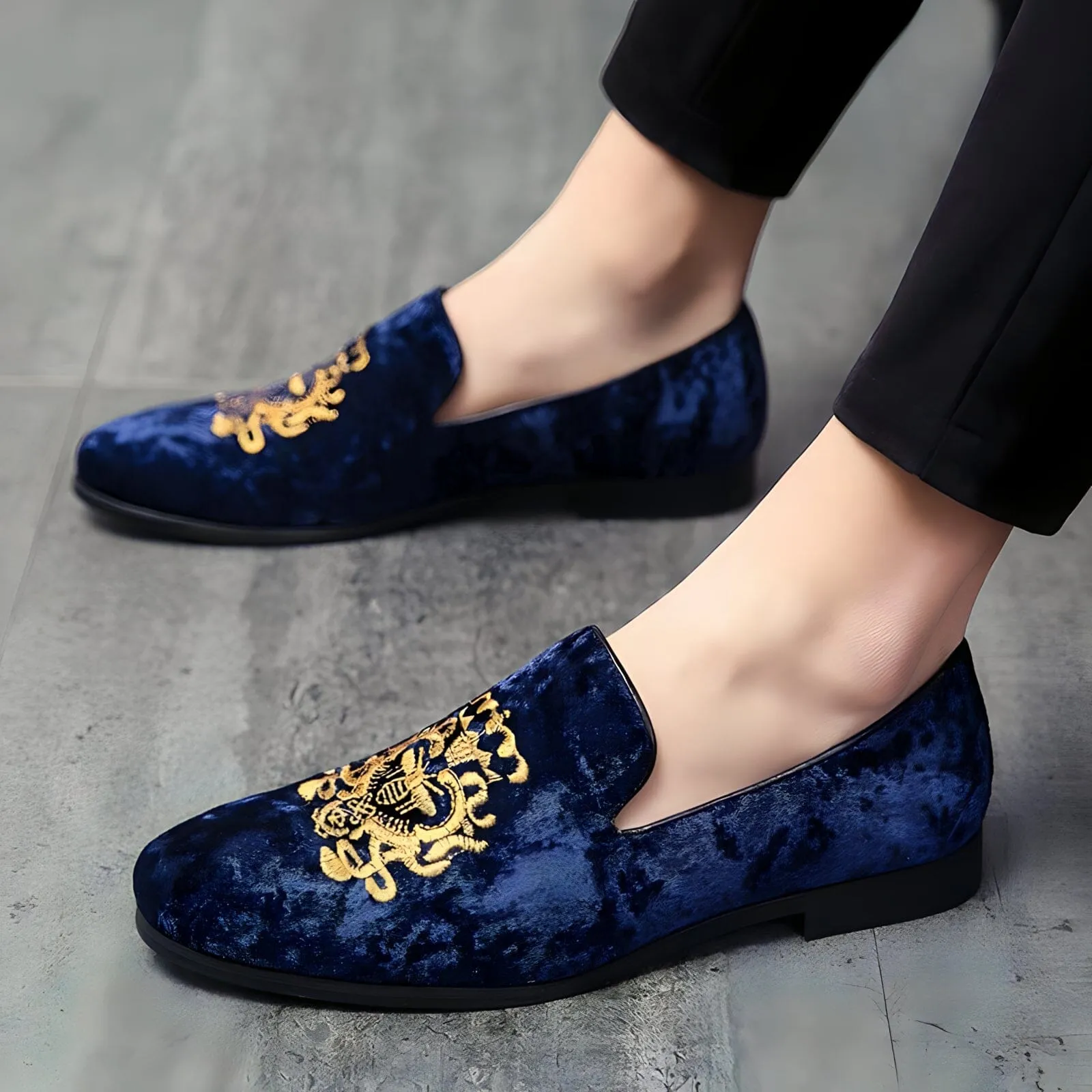The Ferdinand Embroidered Suede Penny Loafers - Multiple Colors