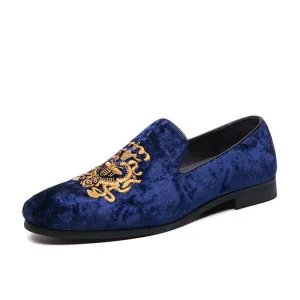 The Ferdinand Embroidered Suede Penny Loafers - Multiple Colors