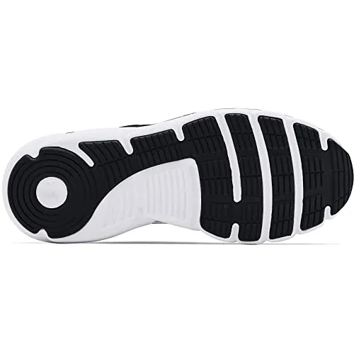 Under Armour boys Grade-school Assert 9 Running Shoe, Black/White, 5 Wide Big Kid US