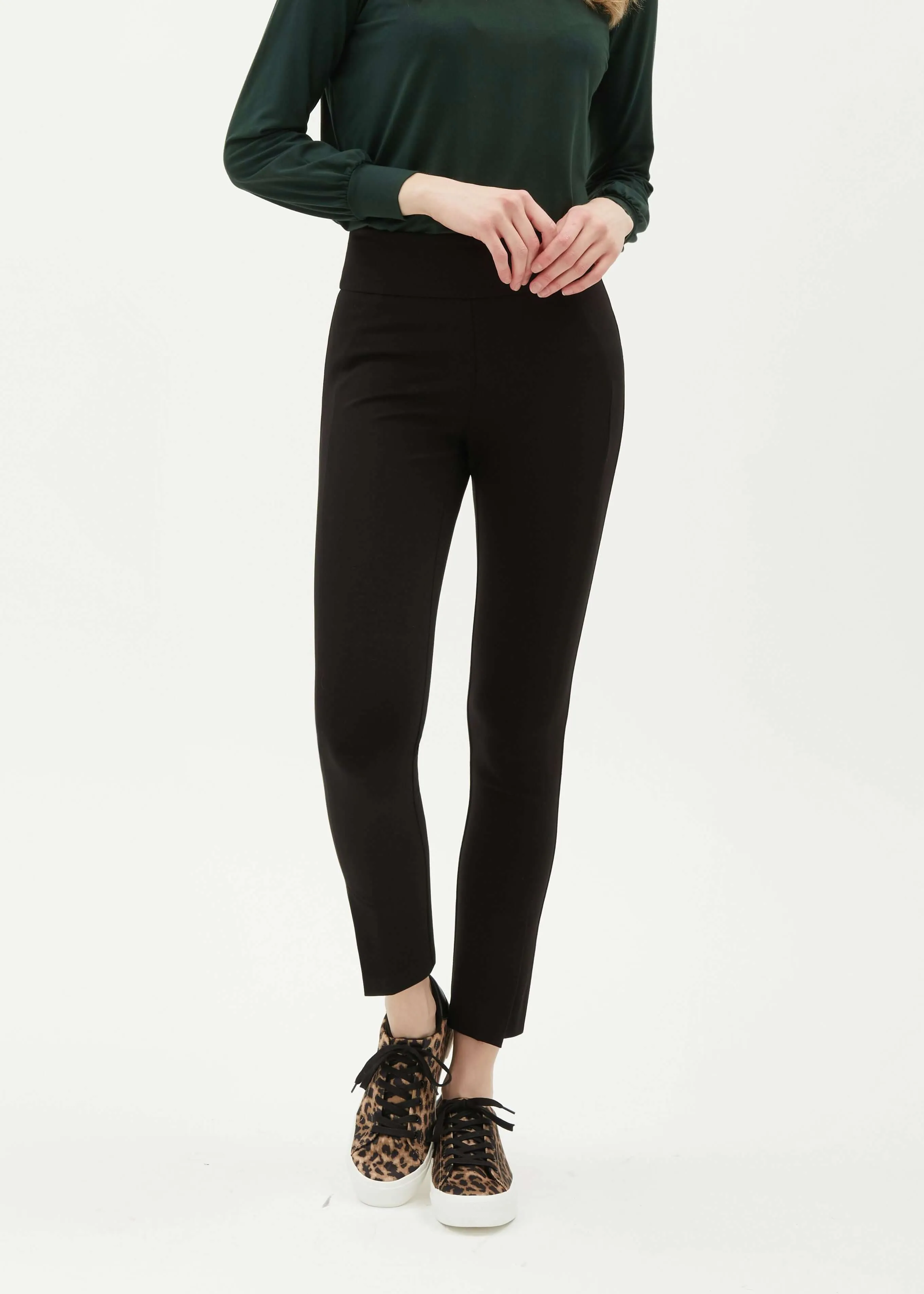 UP! 28 Inch Luxury Ponte Slim Ankle Pant in Black 67375UP